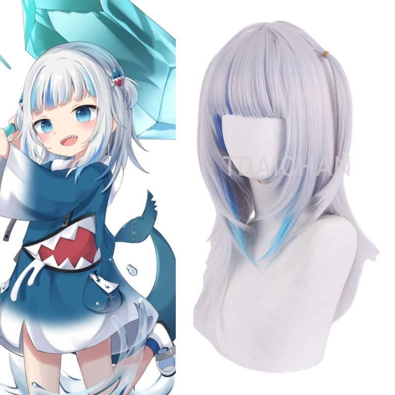 Gaming Accessories Korea - 2025 gawr gura peruca cosplay branco
