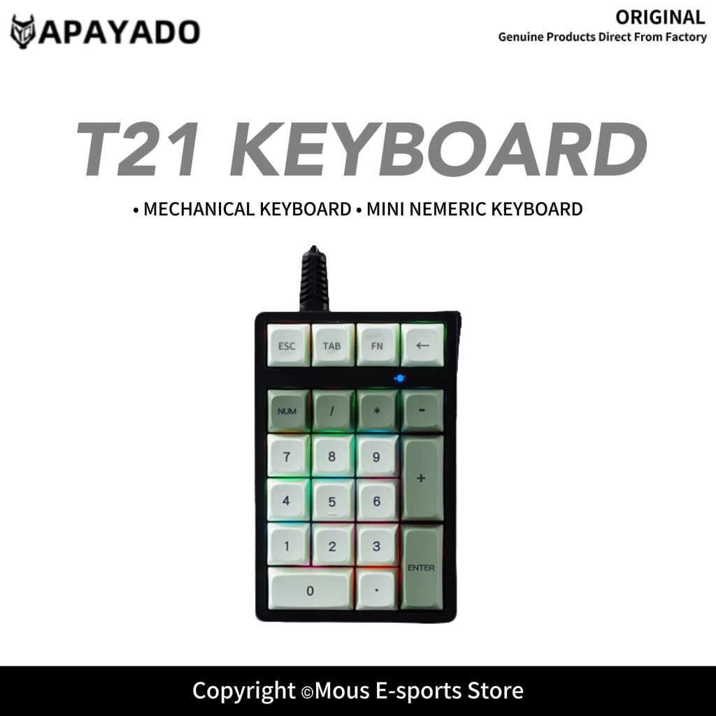 Keyboard Numpad Separate - Teclado Numérico com Fio T21 APAYADO,
