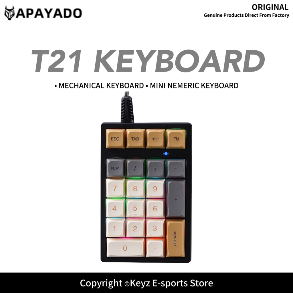 Keyboard Numpad Separate - Teclado Numérico Mini T21 com Retroiluminação