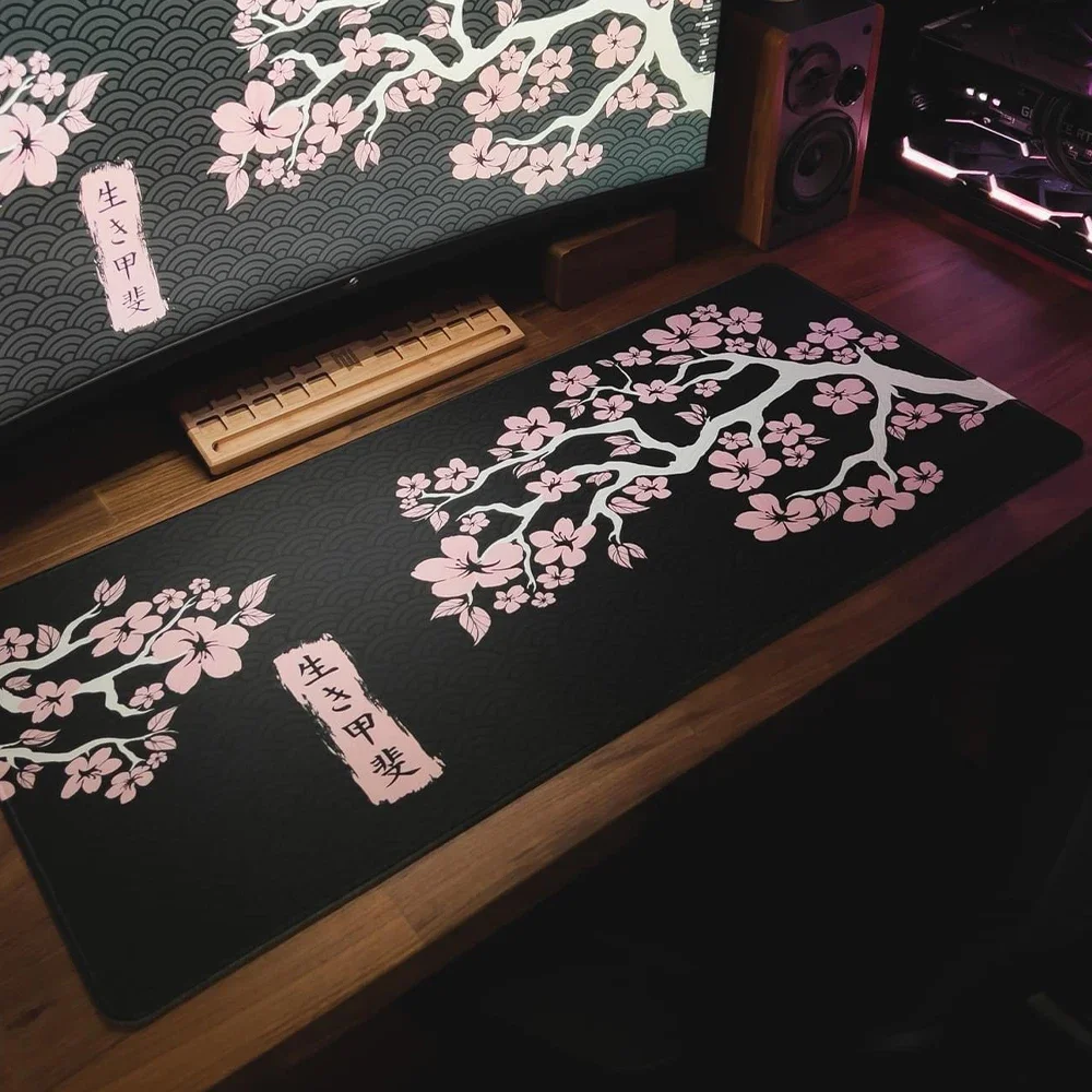 Gaming Accessories Japan - Japão sakura mousepad kawaii preto e