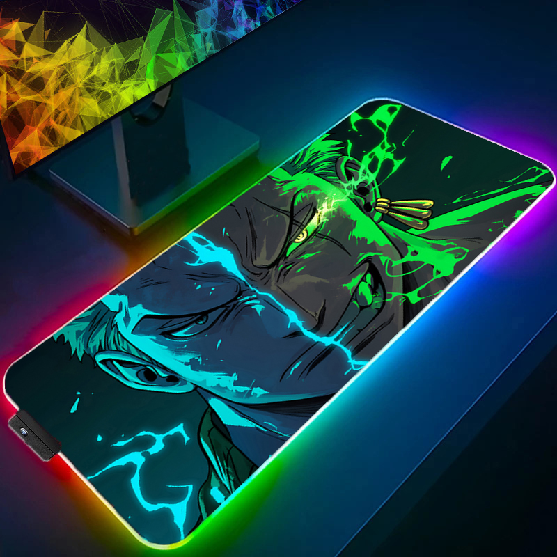 Gaming Accessories Setup - Uma peça zoro mouse pad rgb